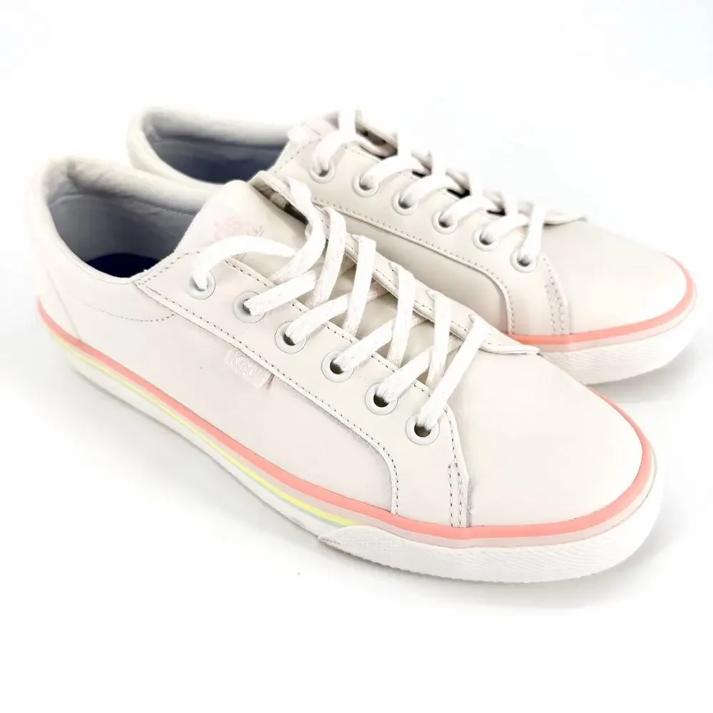 Keds Jump Kick Duo Leather Rainbow Sneakers Women’s 7.5M White Casual